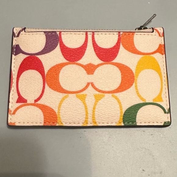 Zip Card Case In Rainbow Signature Canvas - Picture 3 of 3